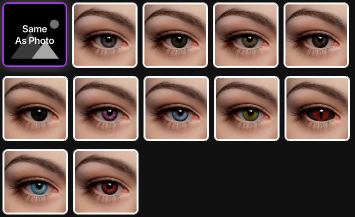 Eye color options