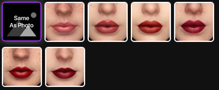 Lip color options